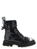 Black Calfskin Lace-Up Boots