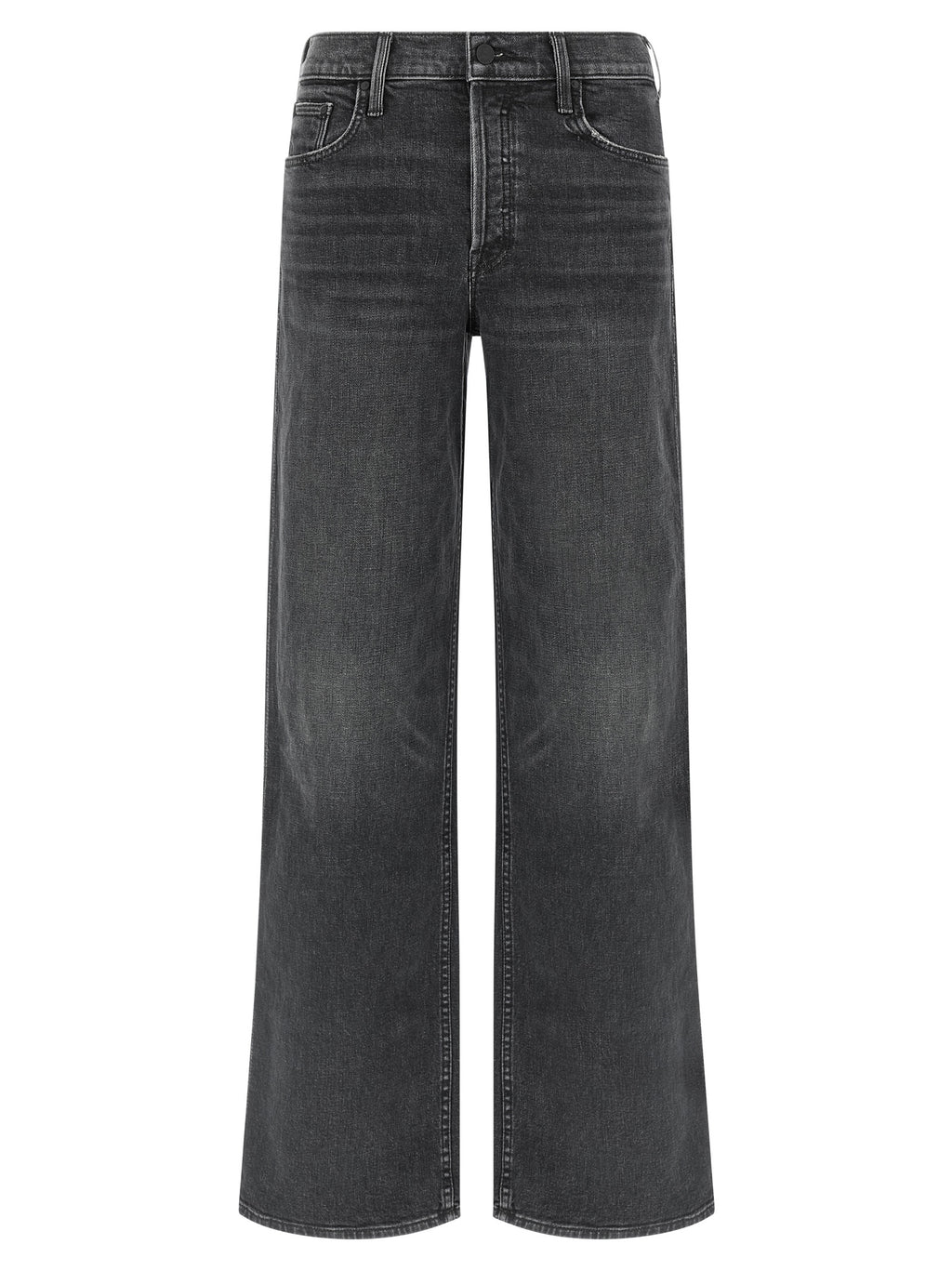 Black Cotton Straight-Leg Jeans
