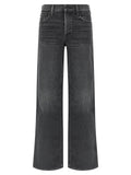 Black Cotton Straight-Leg Jeans