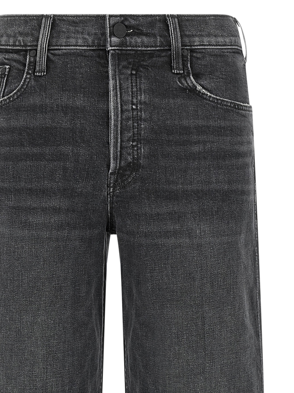 Black Cotton Straight-Leg Jeans