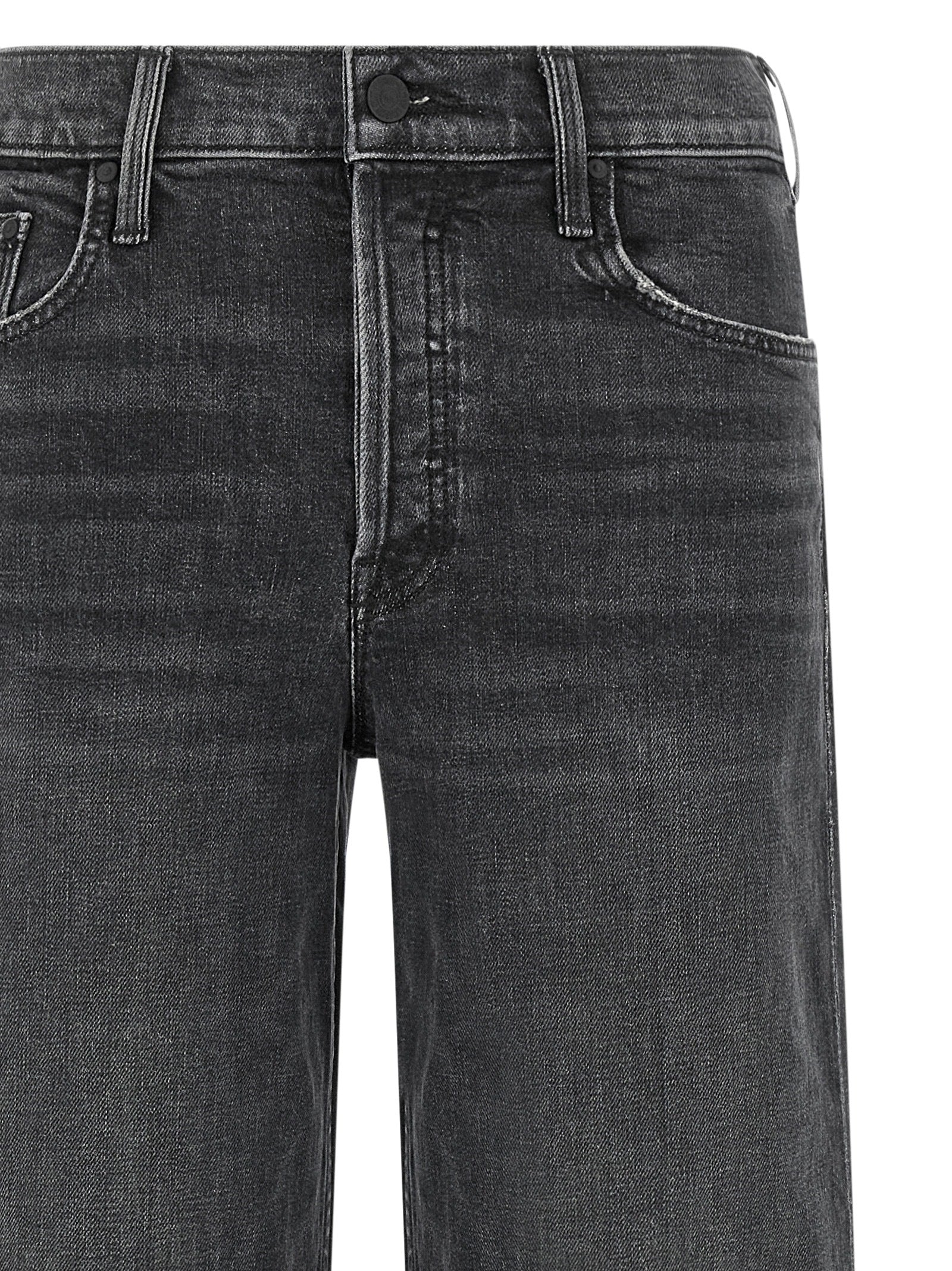 Black Cotton Straight-Leg Jeans