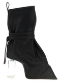 Black Cowhide Ankle Boots