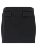 Black Virgin Wool Long Skirt