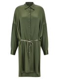 Bicolor Silk Midi Dress