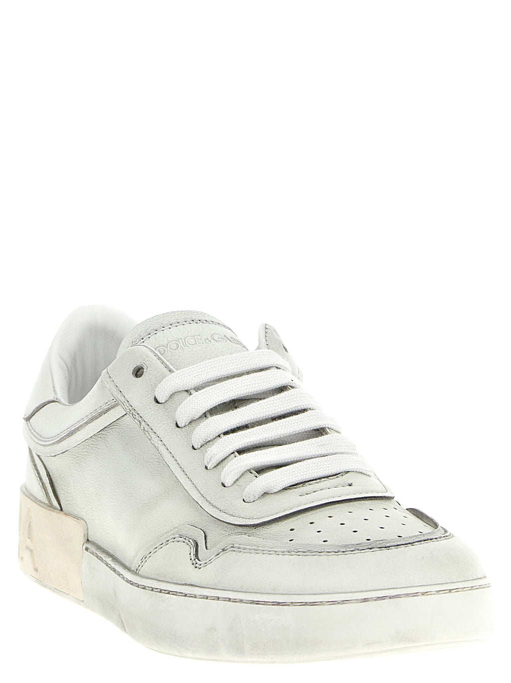 White Lamb Leather Low Top Sneakers
