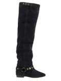Black Calfskin Over The Knee