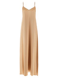 Beige Viscose Long Dress