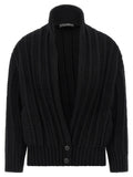 Black Virgin Wool Cardigan