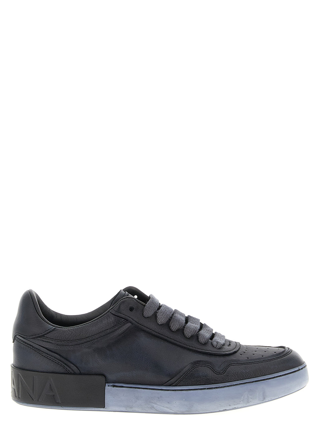 Black Lamb Leather Low Top Sneakers