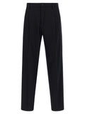 Blue Wool Casual Pants