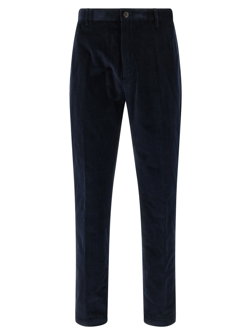 Blue Cotton Casual Pants