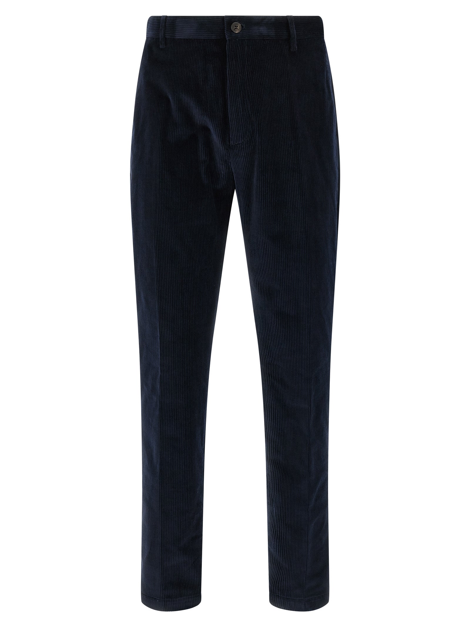 Blue Cotton Casual Pants