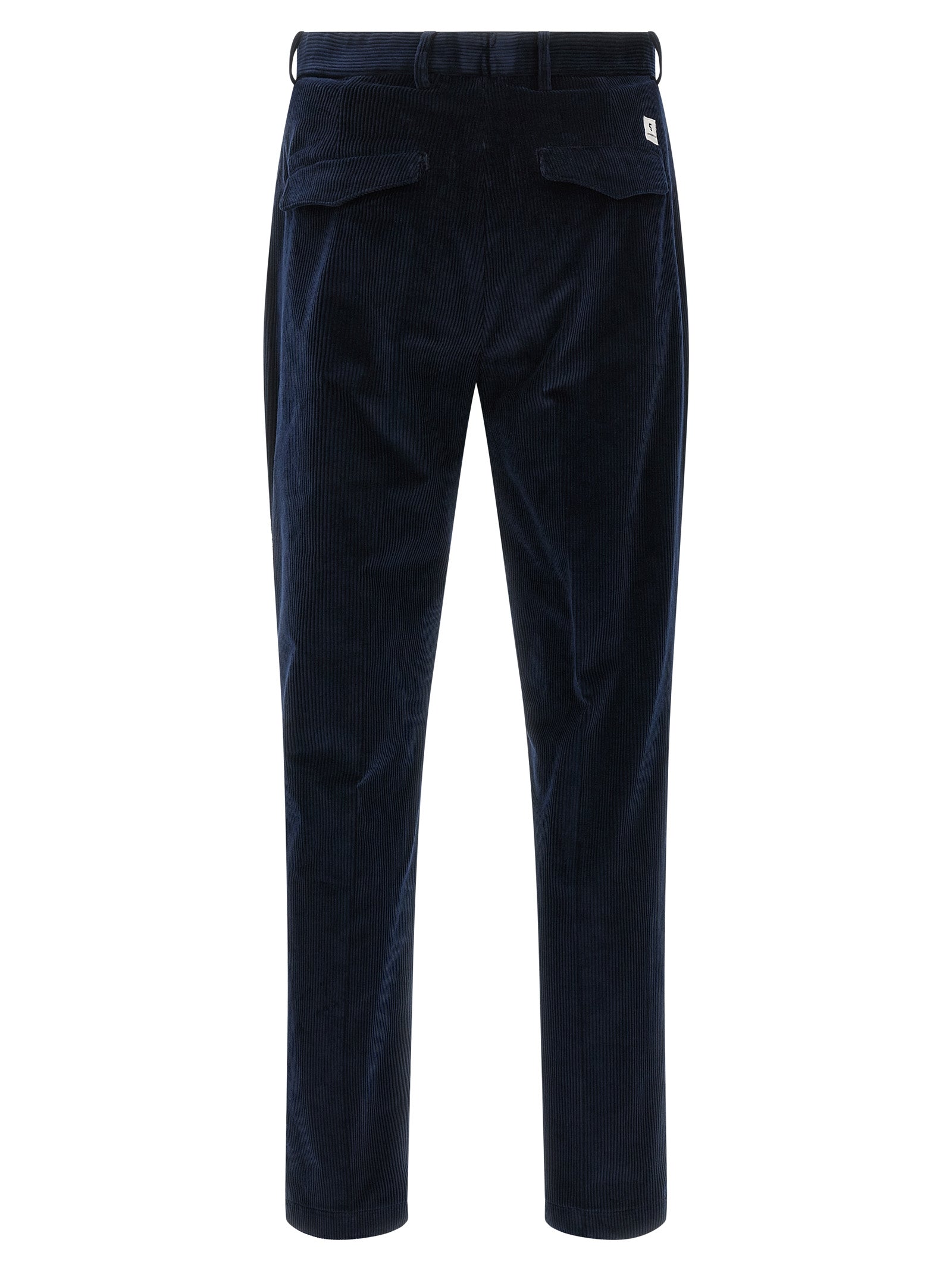 Blue Cotton Casual Pants