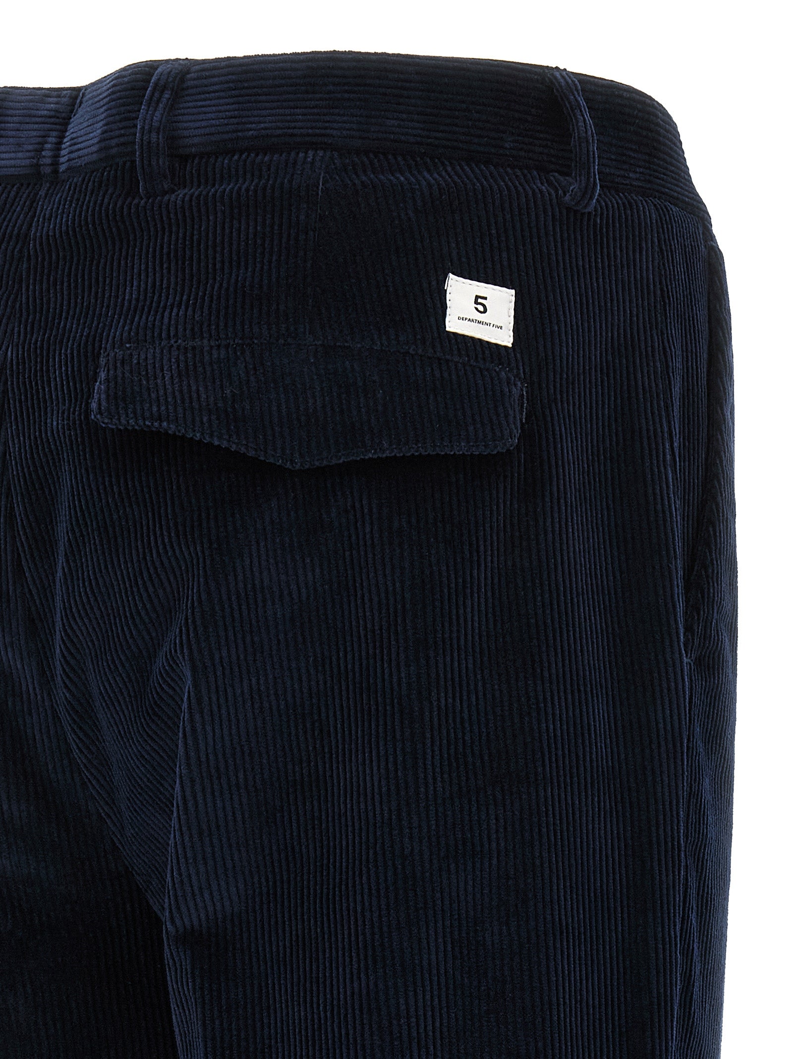 Blue Cotton Casual Pants