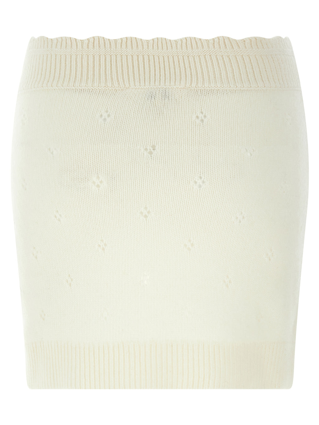 White Wool Long Skirt
