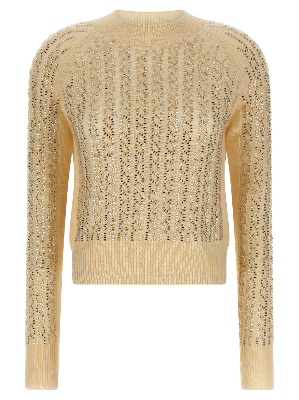 Beige Virgin Wool Cardigan