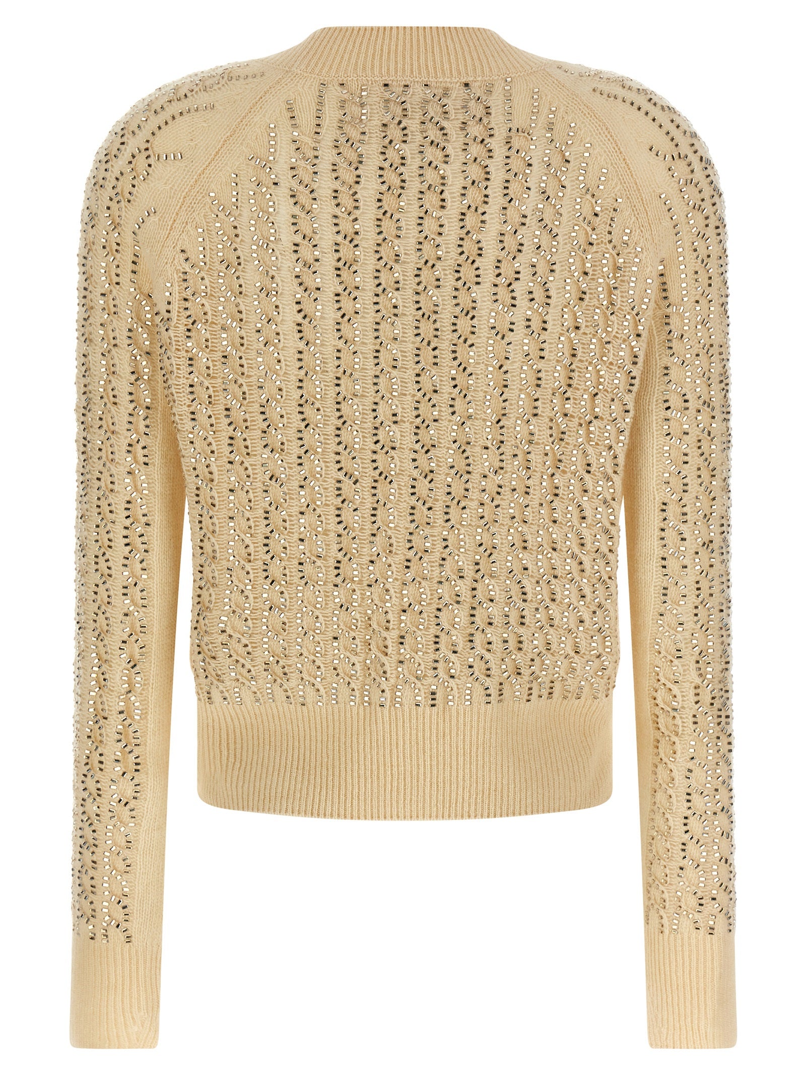 Beige Virgin Wool Cardigan