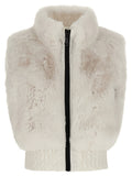 White Polyester Sleeveless Jacket
