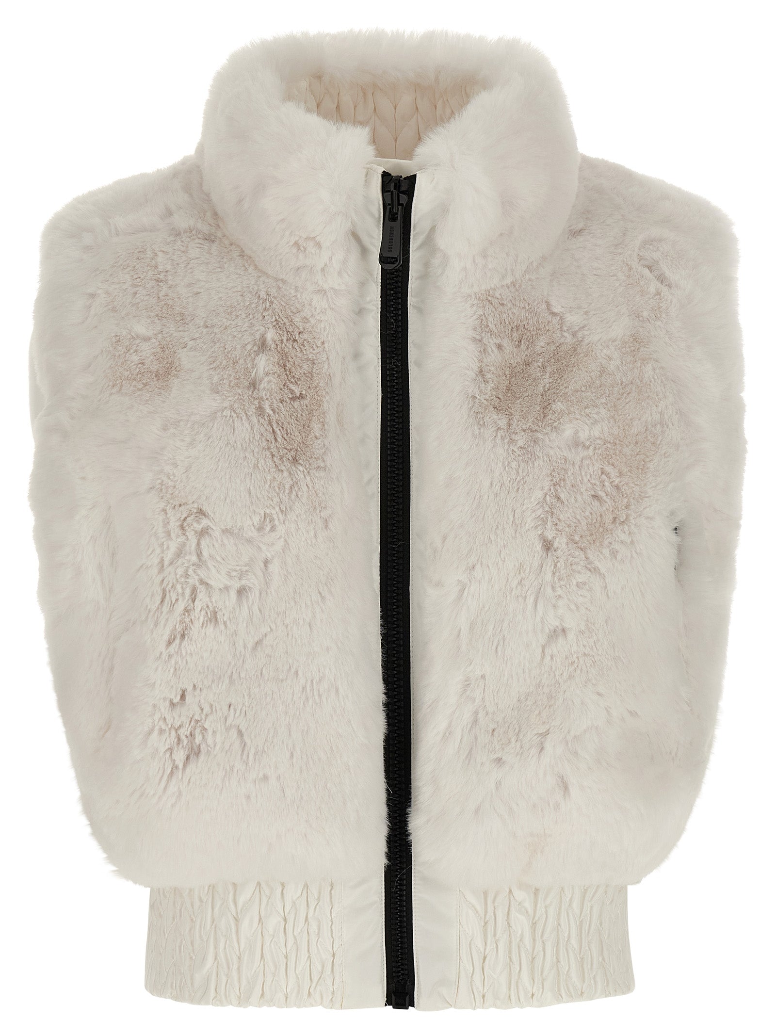 White Polyester Sleeveless Jacket