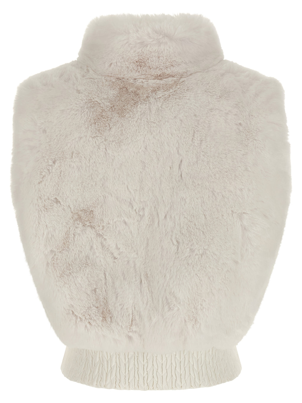 White Polyester Sleeveless Jacket