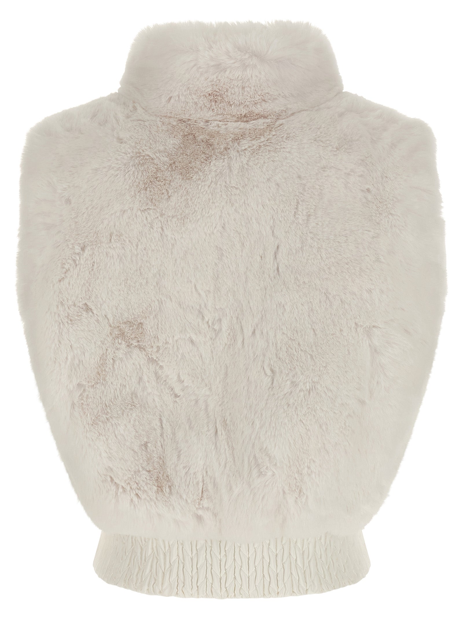 White Polyester Sleeveless Jacket