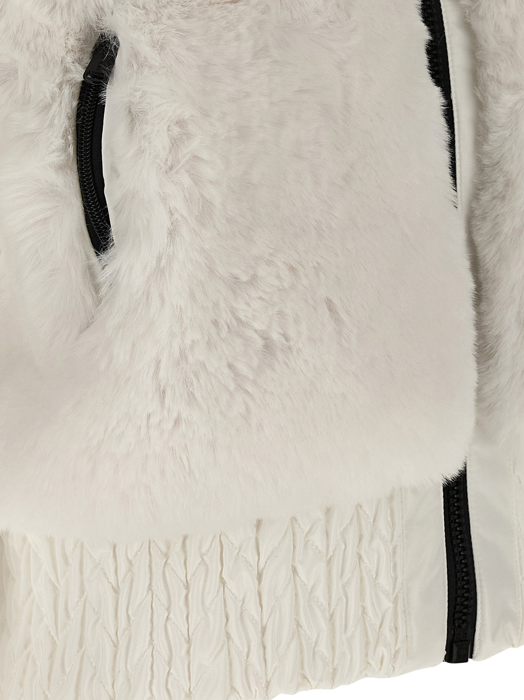 White Polyester Sleeveless Jacket