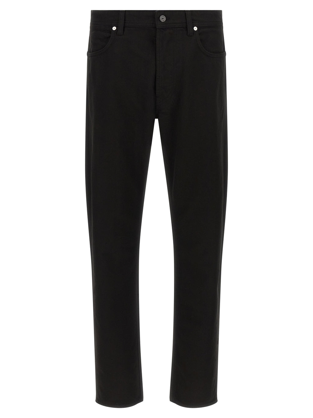 Black Cotton Straight-Leg Jeans