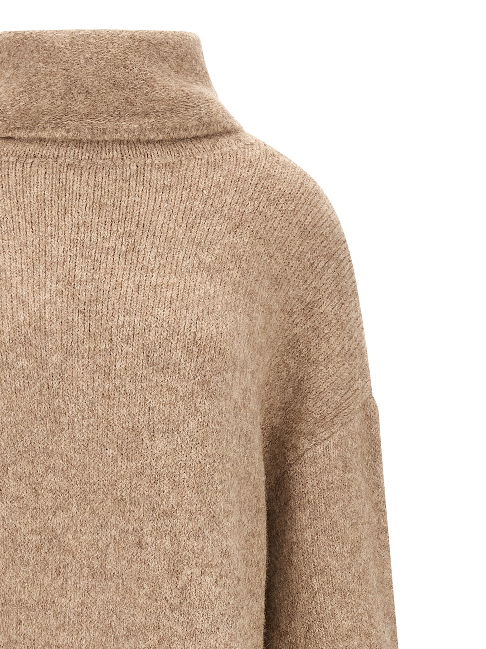 Beige Alpaca Leather Midi Dress