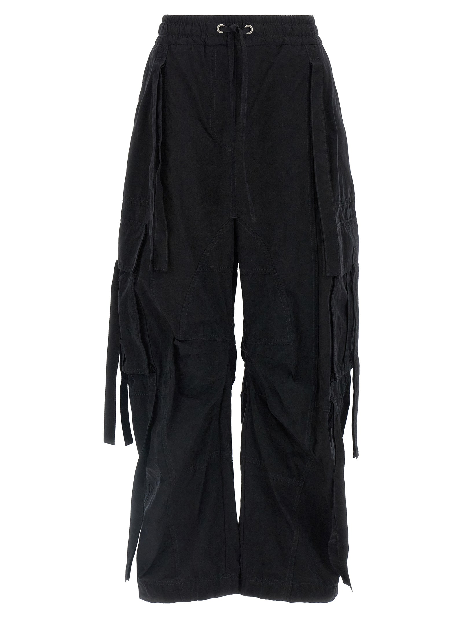Black Cotton Cargo Pants
