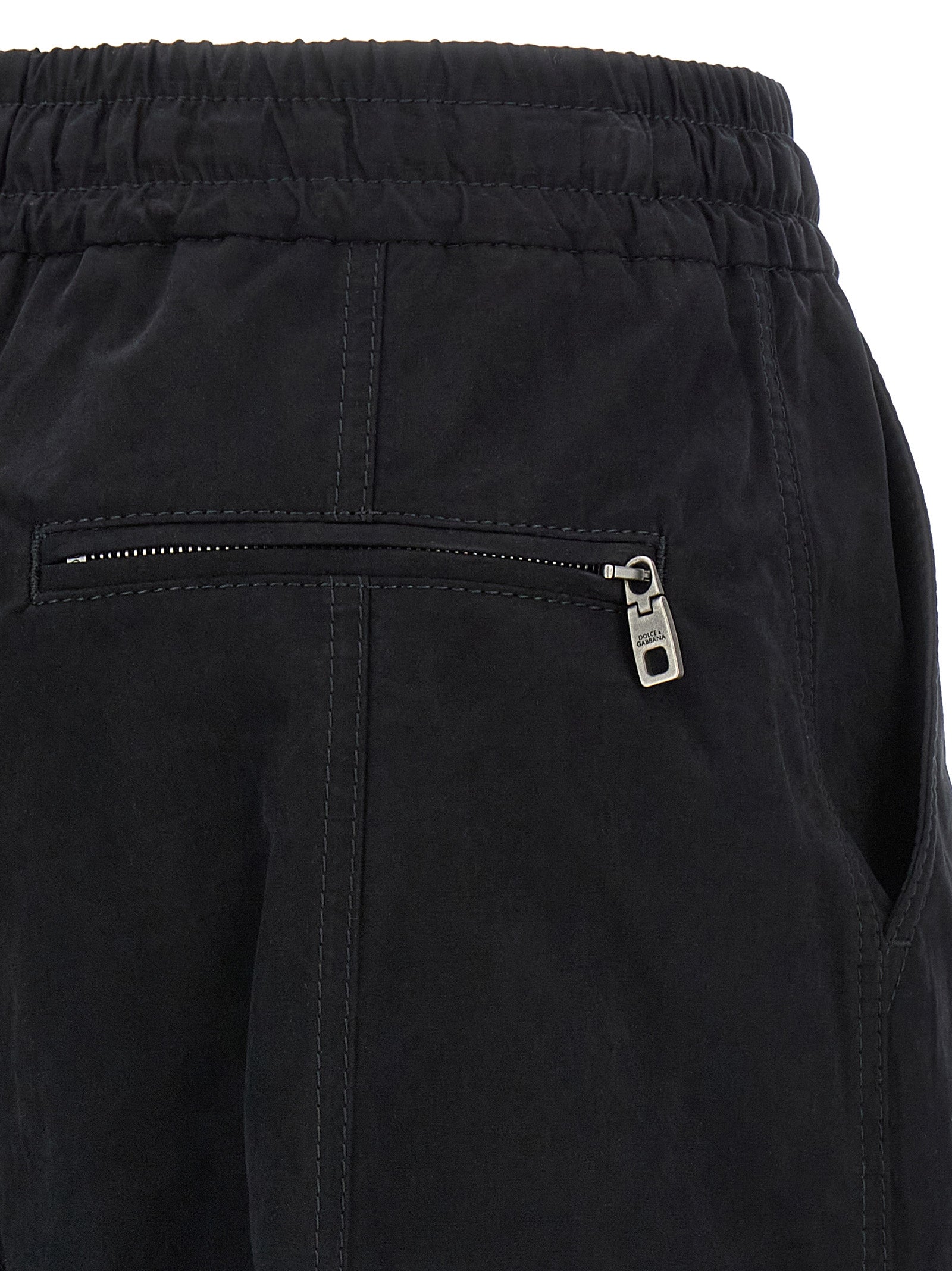 Black Cotton Cargo Pants