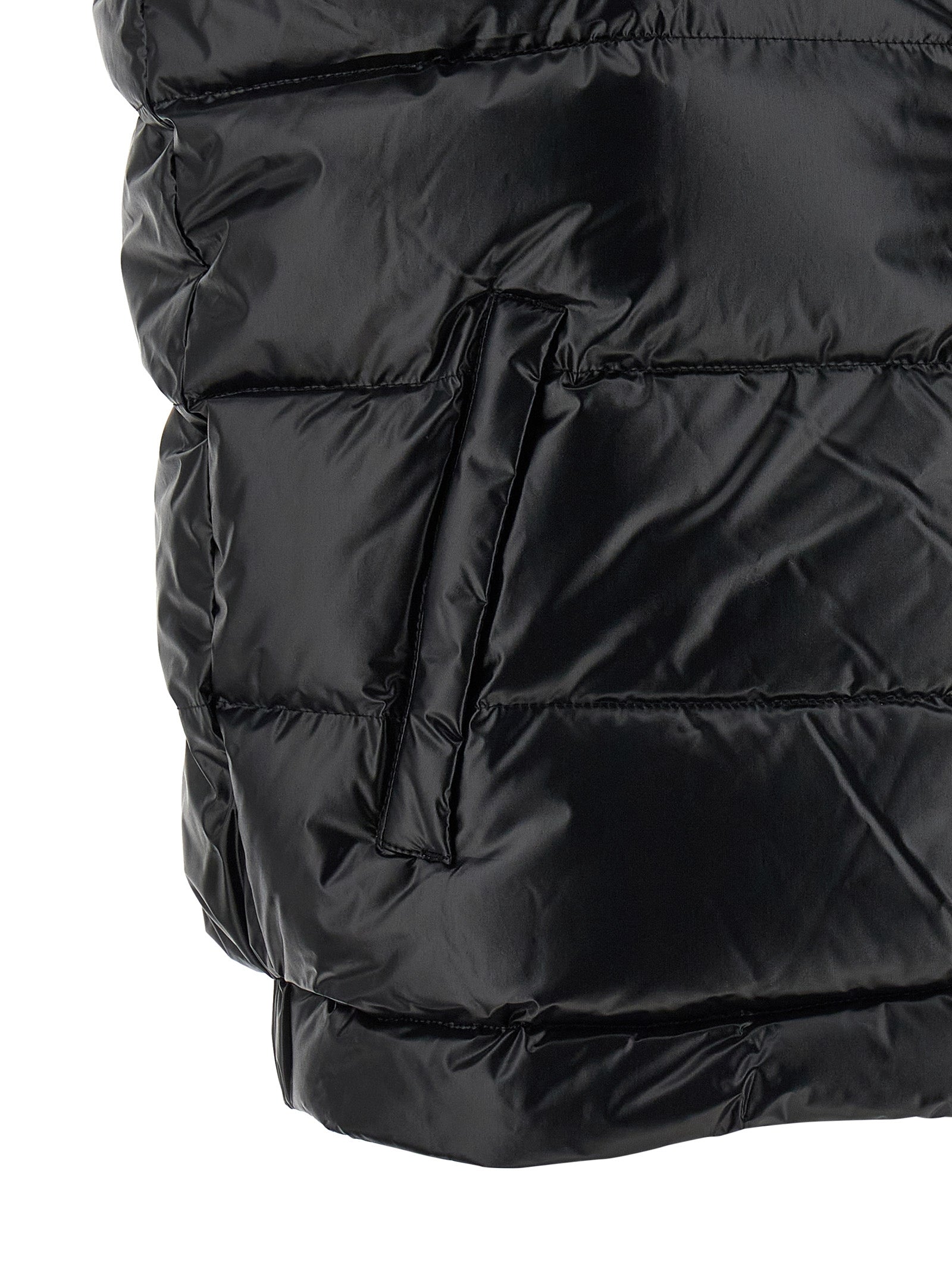Black Polyamide Sleeveless Jacket
