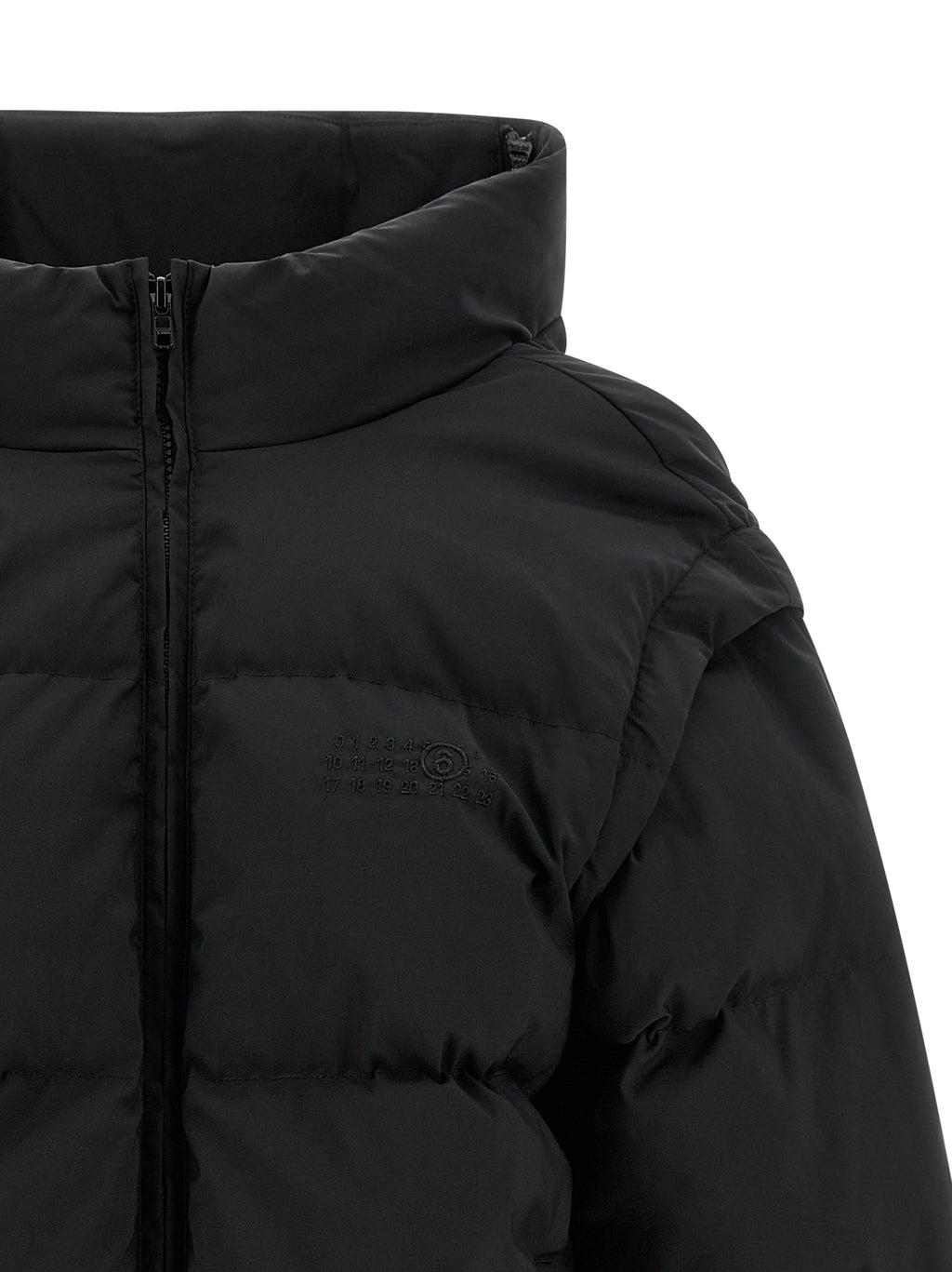 Black Polyester Full-Length Jacket