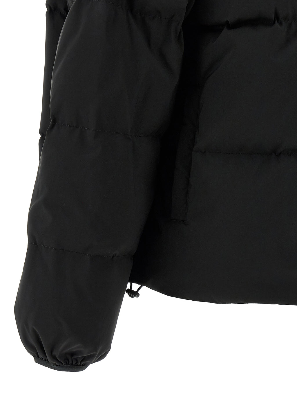Black Polyester Full-Length Jacket