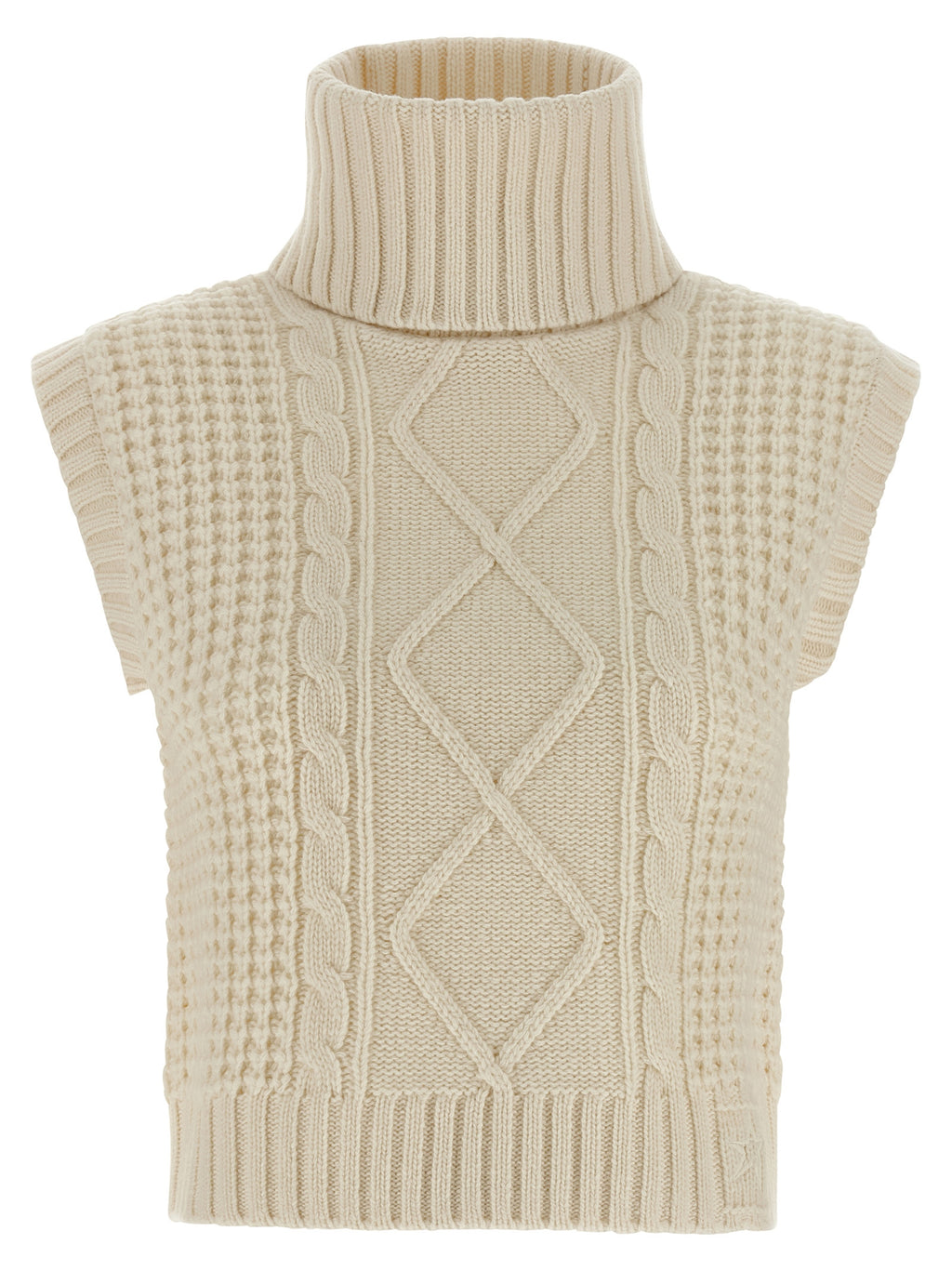 White Merino Wool Sleeveless Jacket