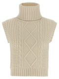 White Merino Wool Sleeveless Jacket