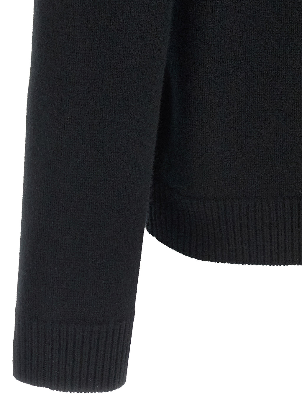 Black Merino Wool Cardigan