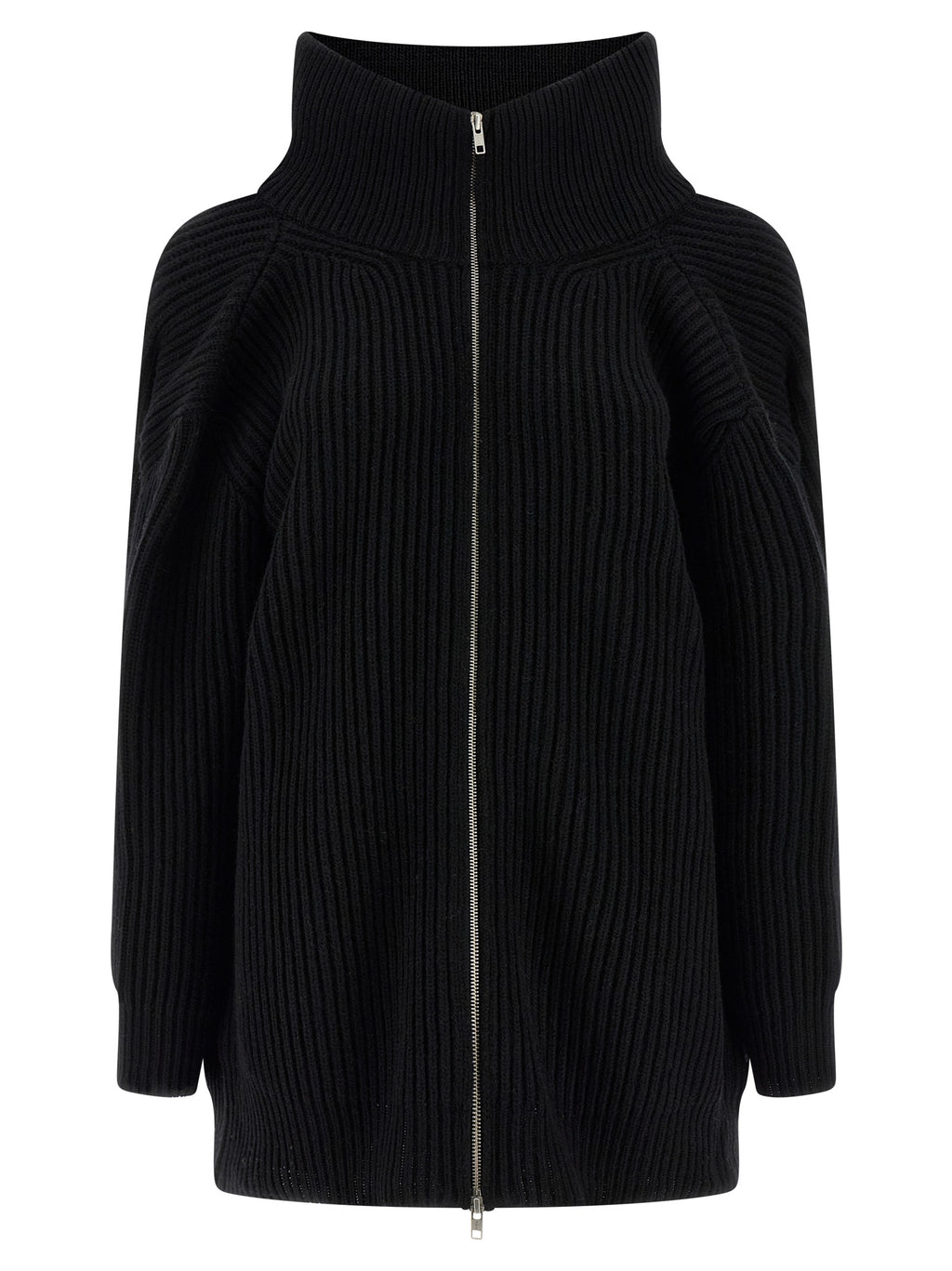 Black Wool Short Dress