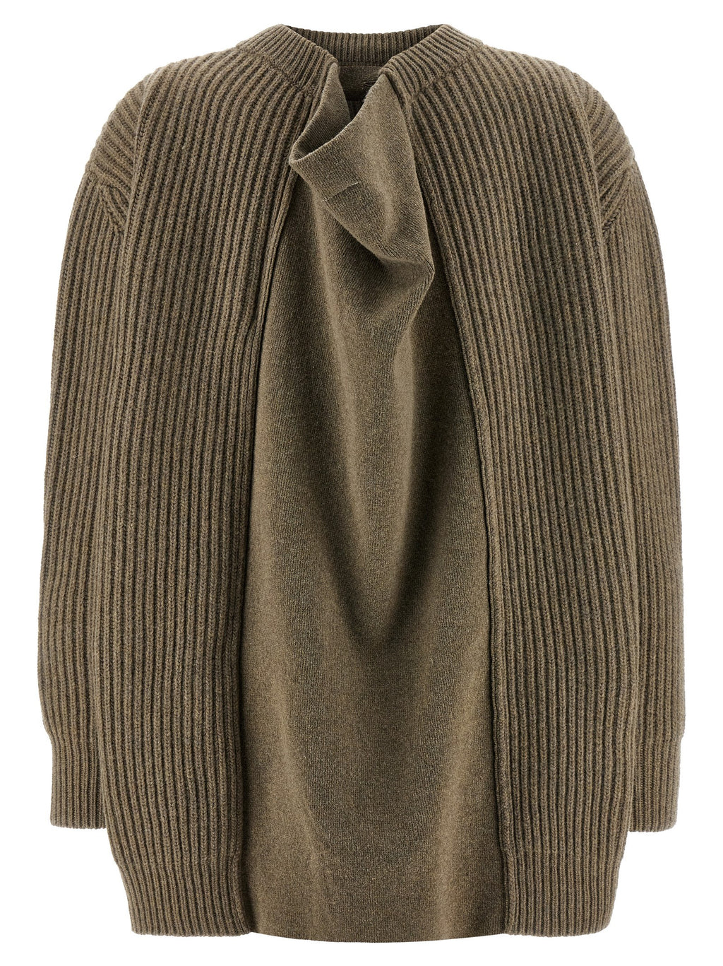 Beige Virgin Wool Short Dress