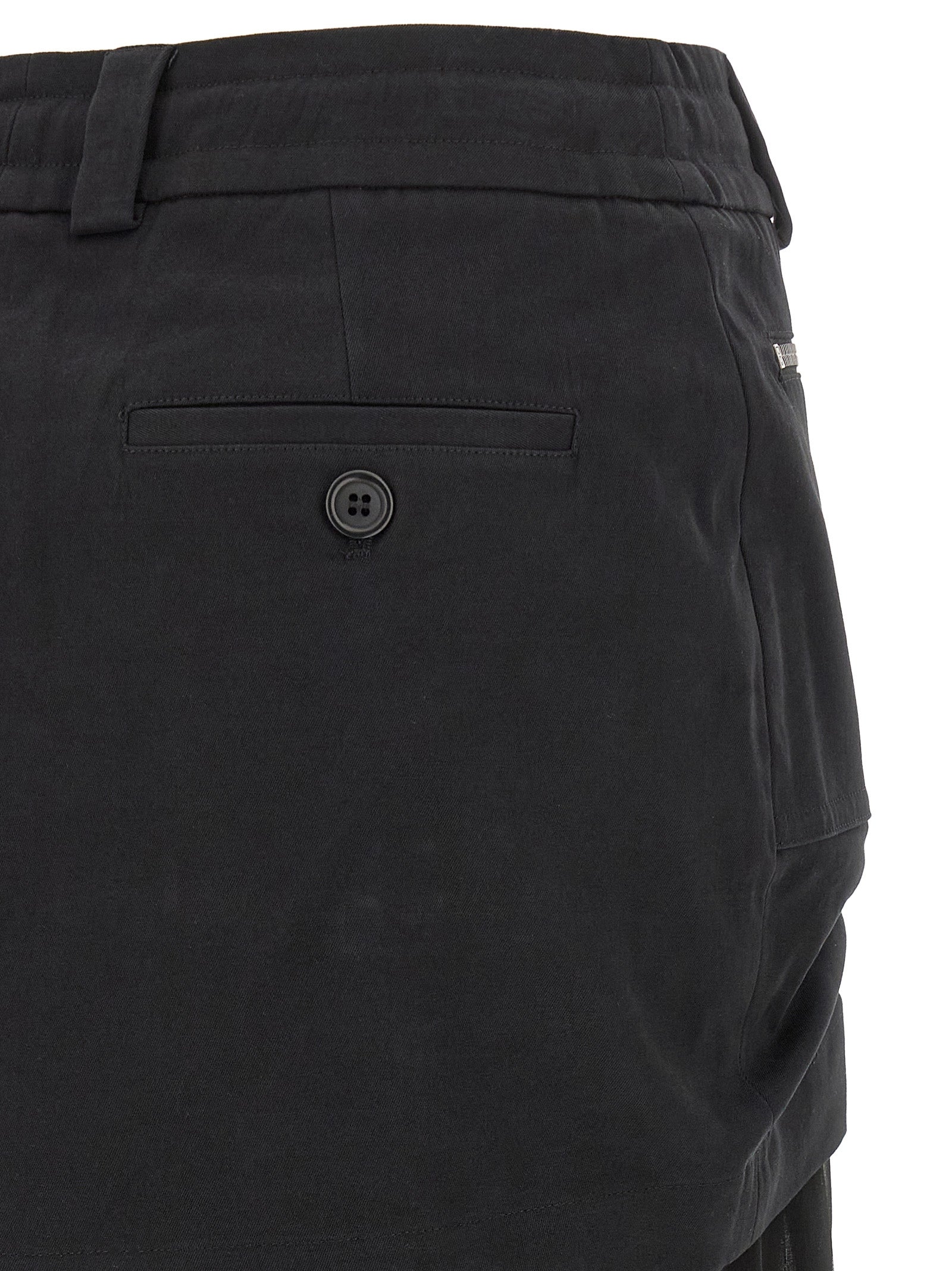Black Silk Midi Skirt