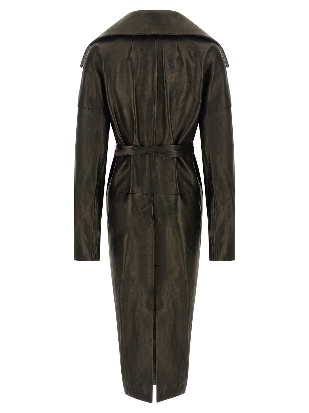 Black Lamb Leather Coat