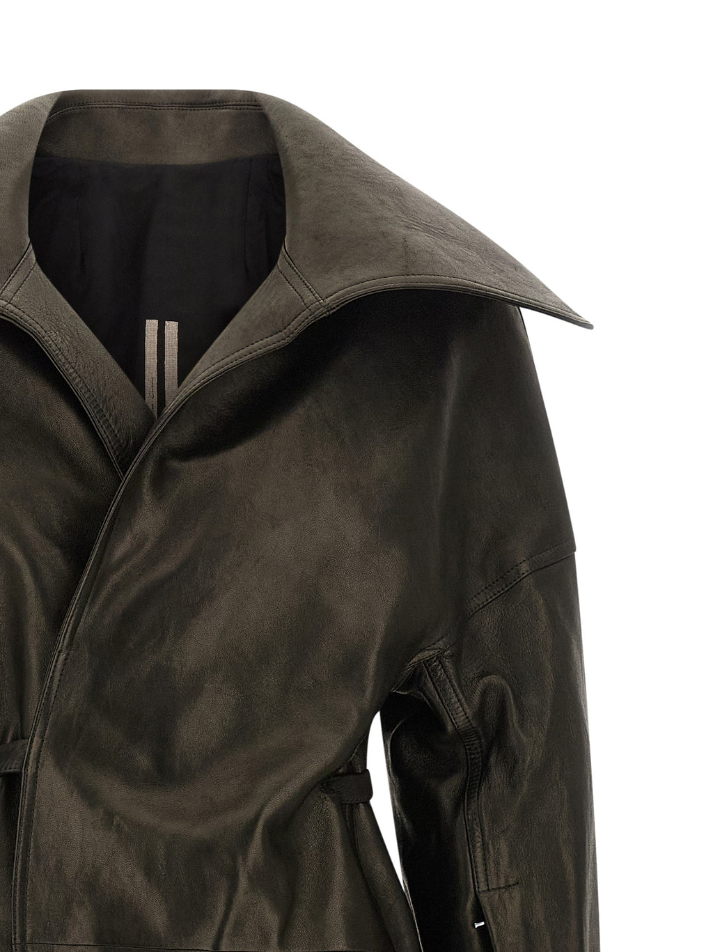 Black Lamb Leather Coat