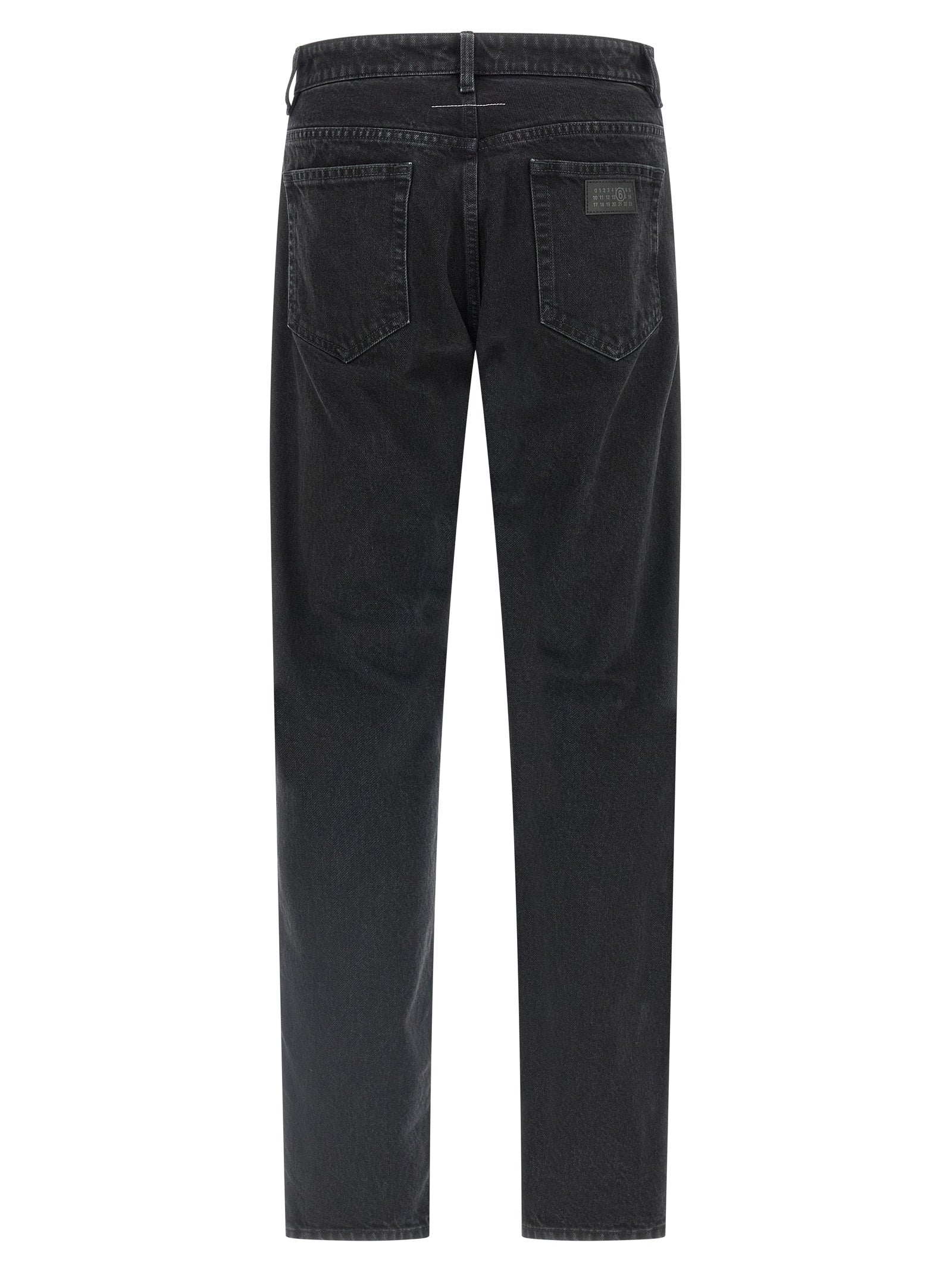 Black Cotton Tapered Jeans