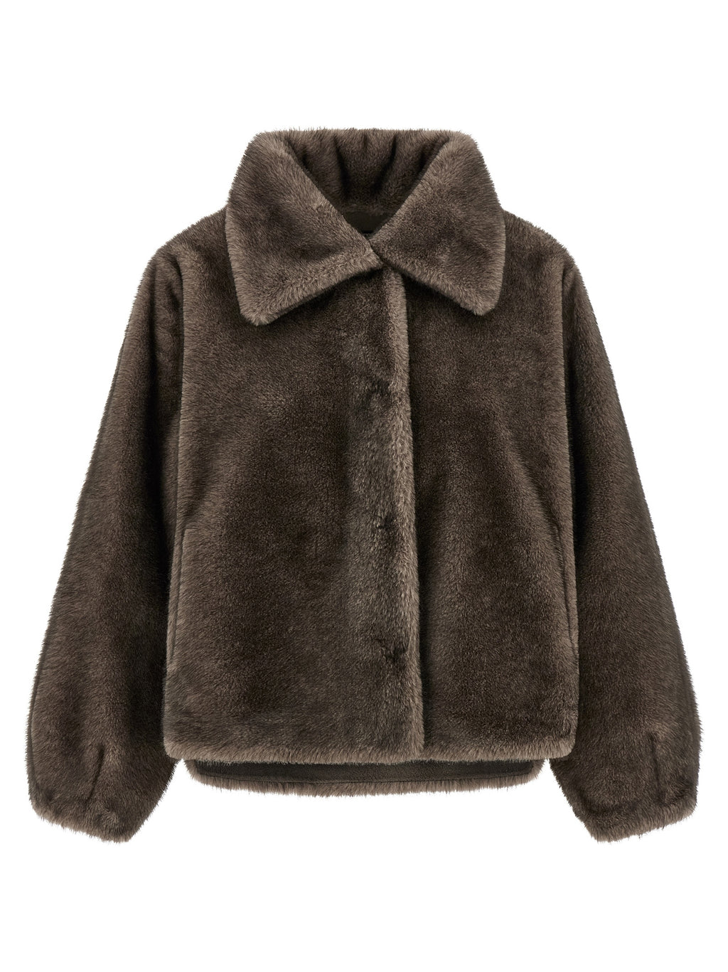 Brown Polyamide Full-Length Jacket