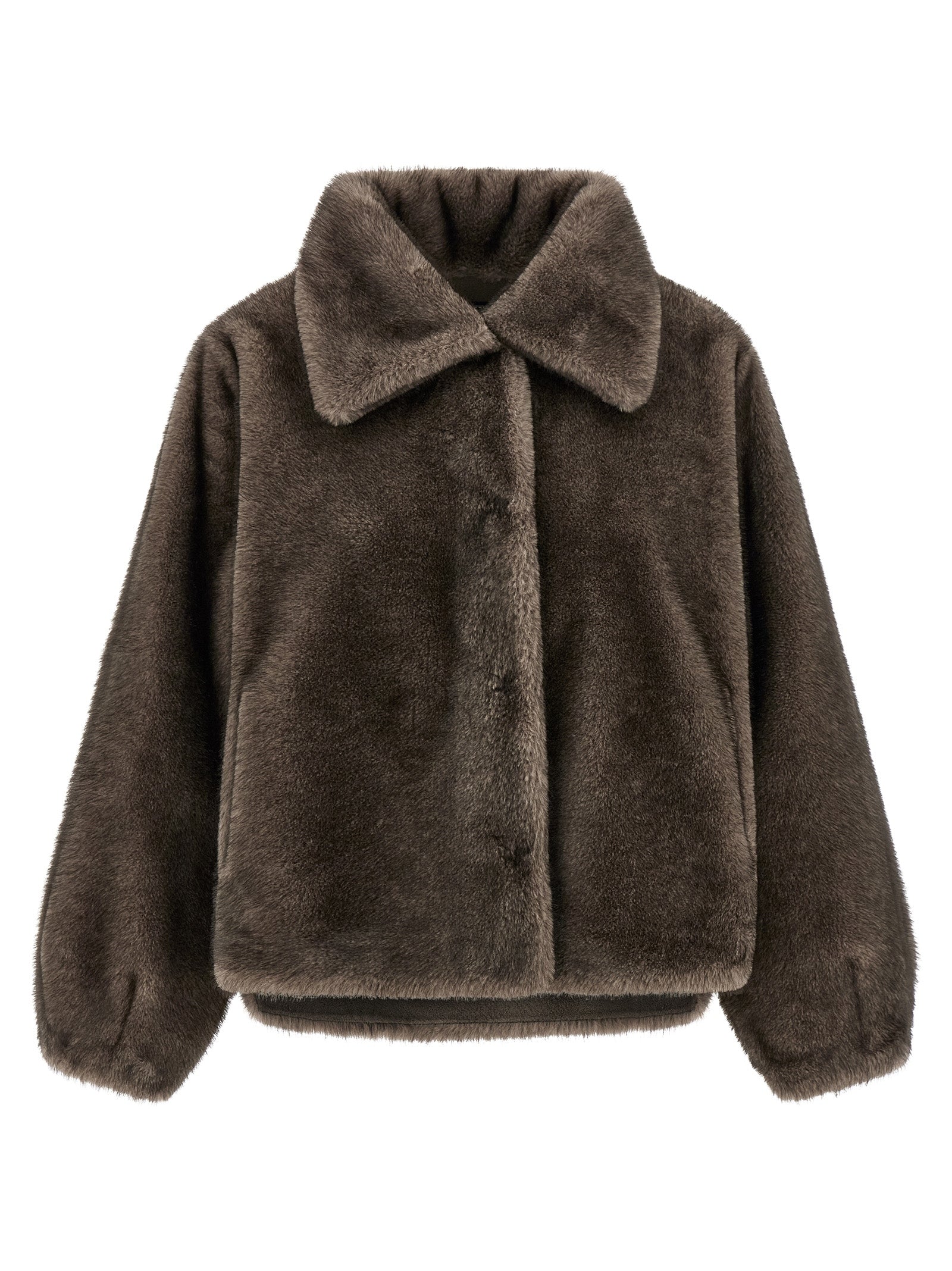 Brown Polyamide Full-Length Jacket