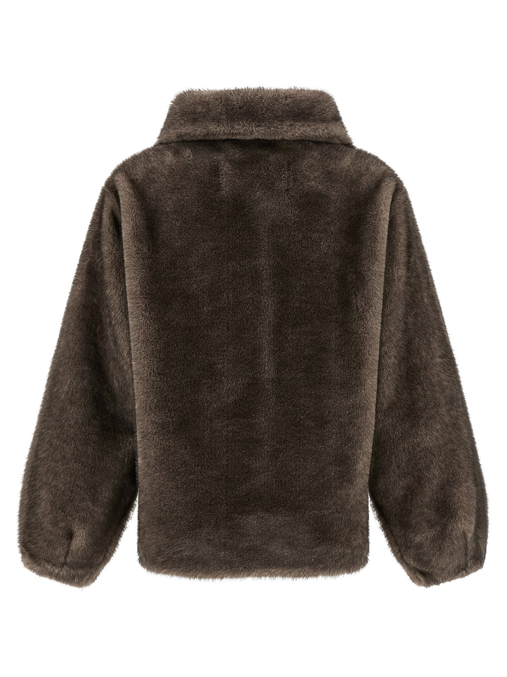 Brown Polyamide Full-Length Jacket