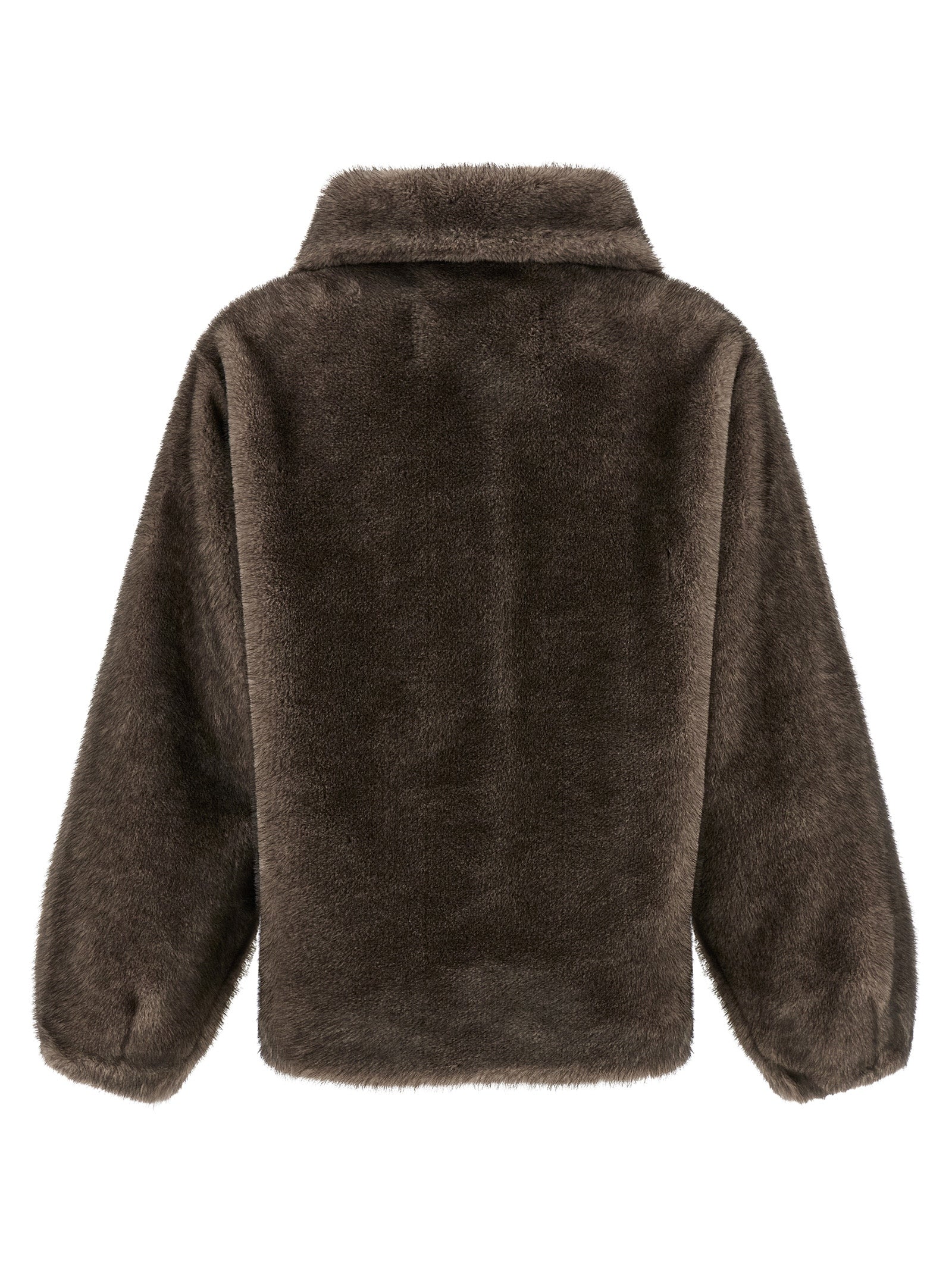 Brown Polyamide Full-Length Jacket