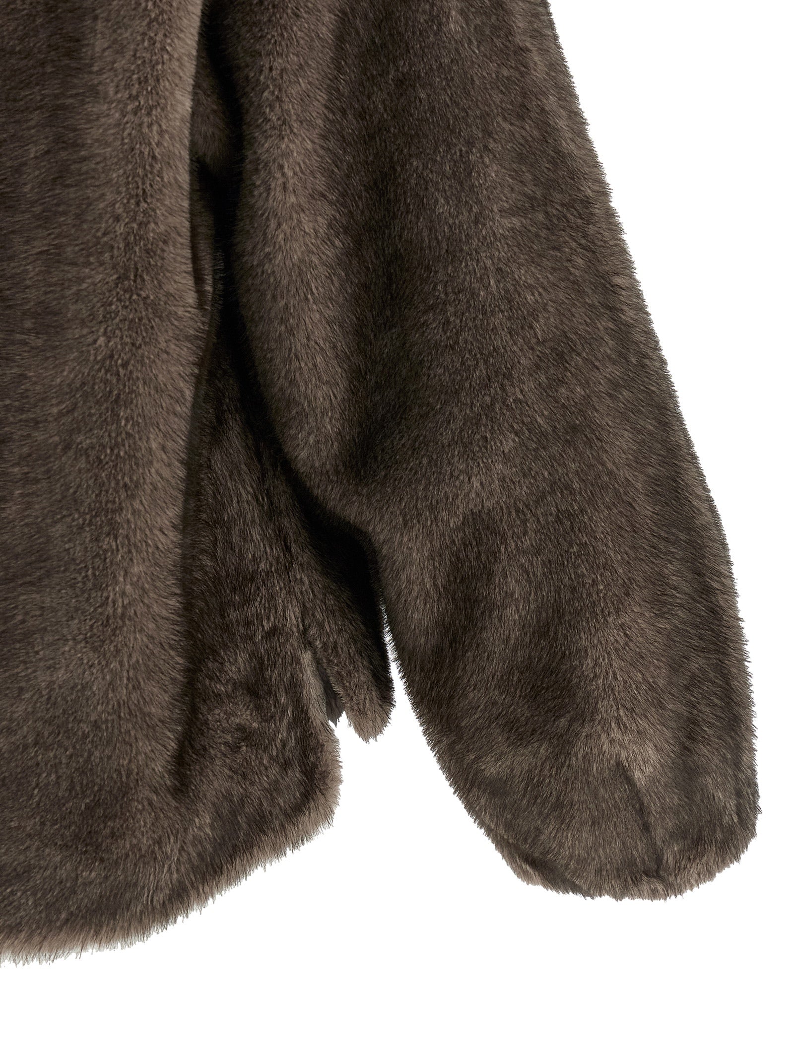 Brown Polyamide Full-Length Jacket
