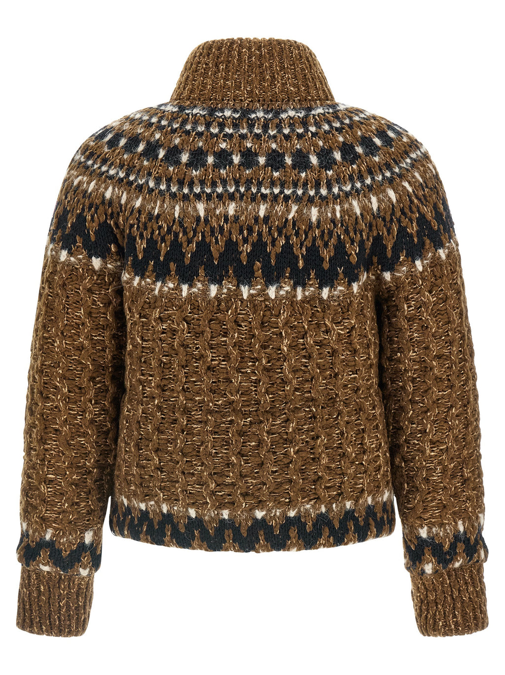 Brown Wool Full-Length Jacket