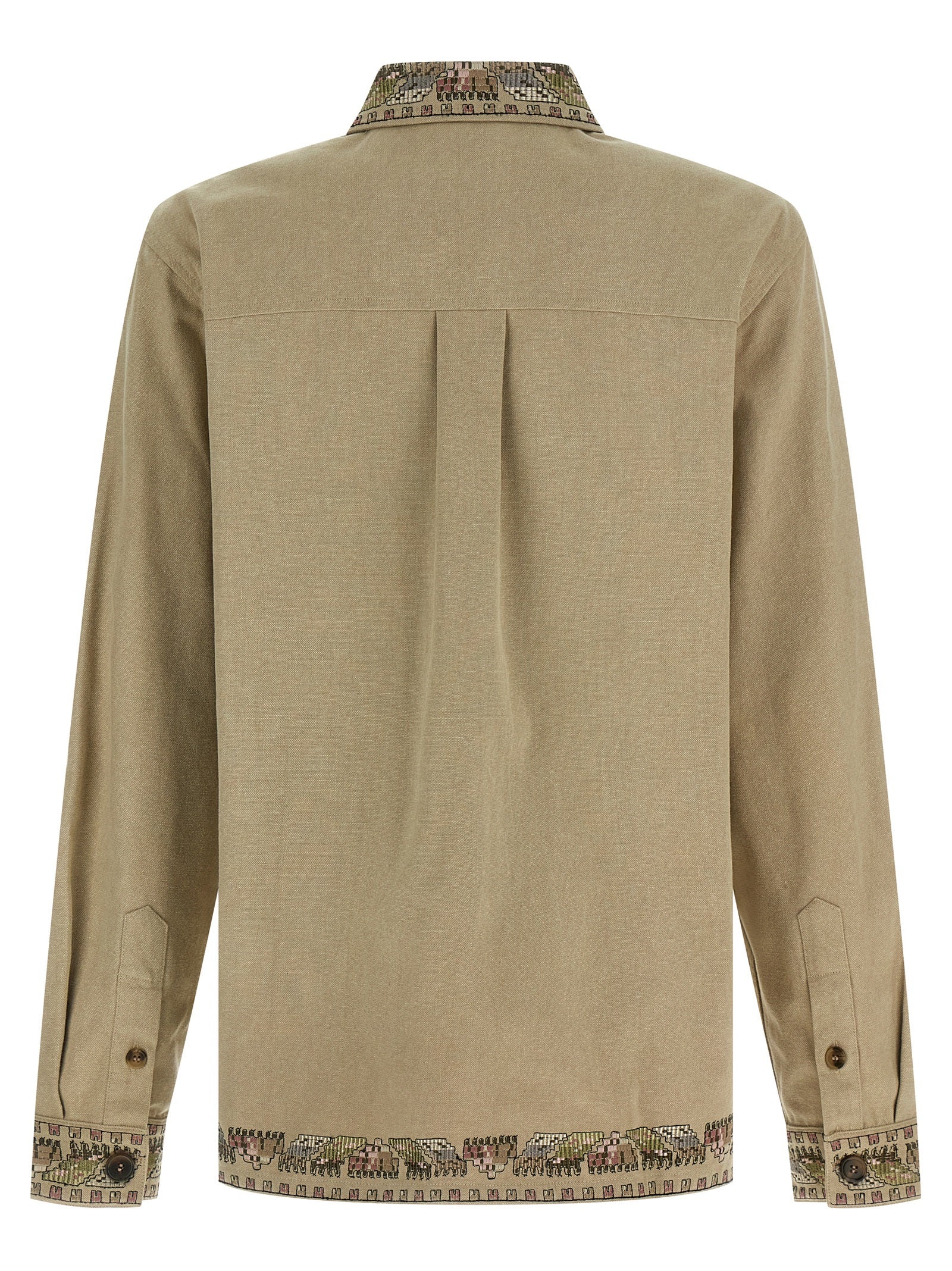 Beige Cotton Dress Shirt