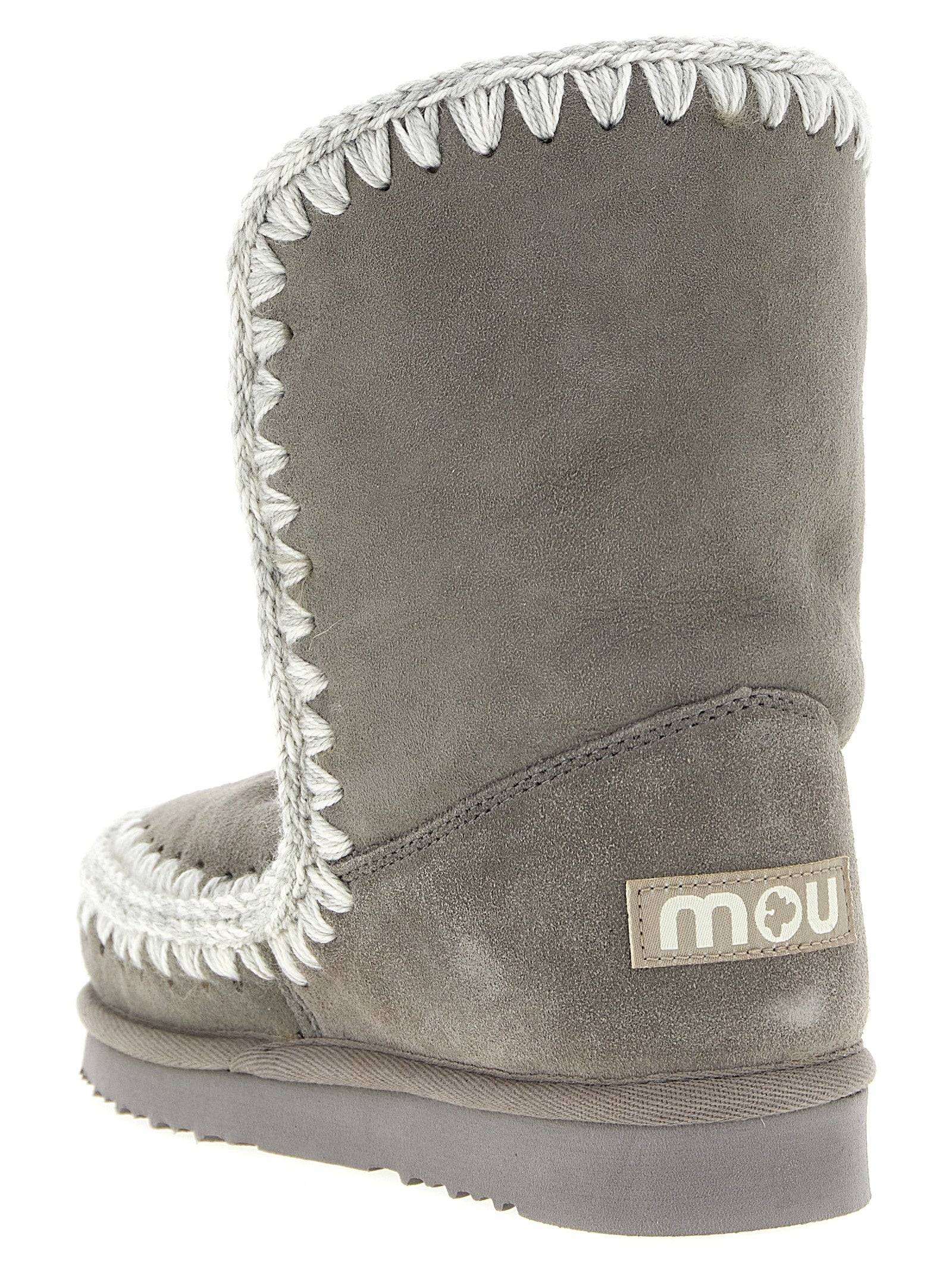 Gray Lambskin Ankle Boots